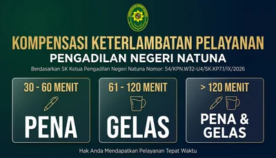 Kompensasi Keterlambatan Pelayanan Pengadilan Negeri Natuna